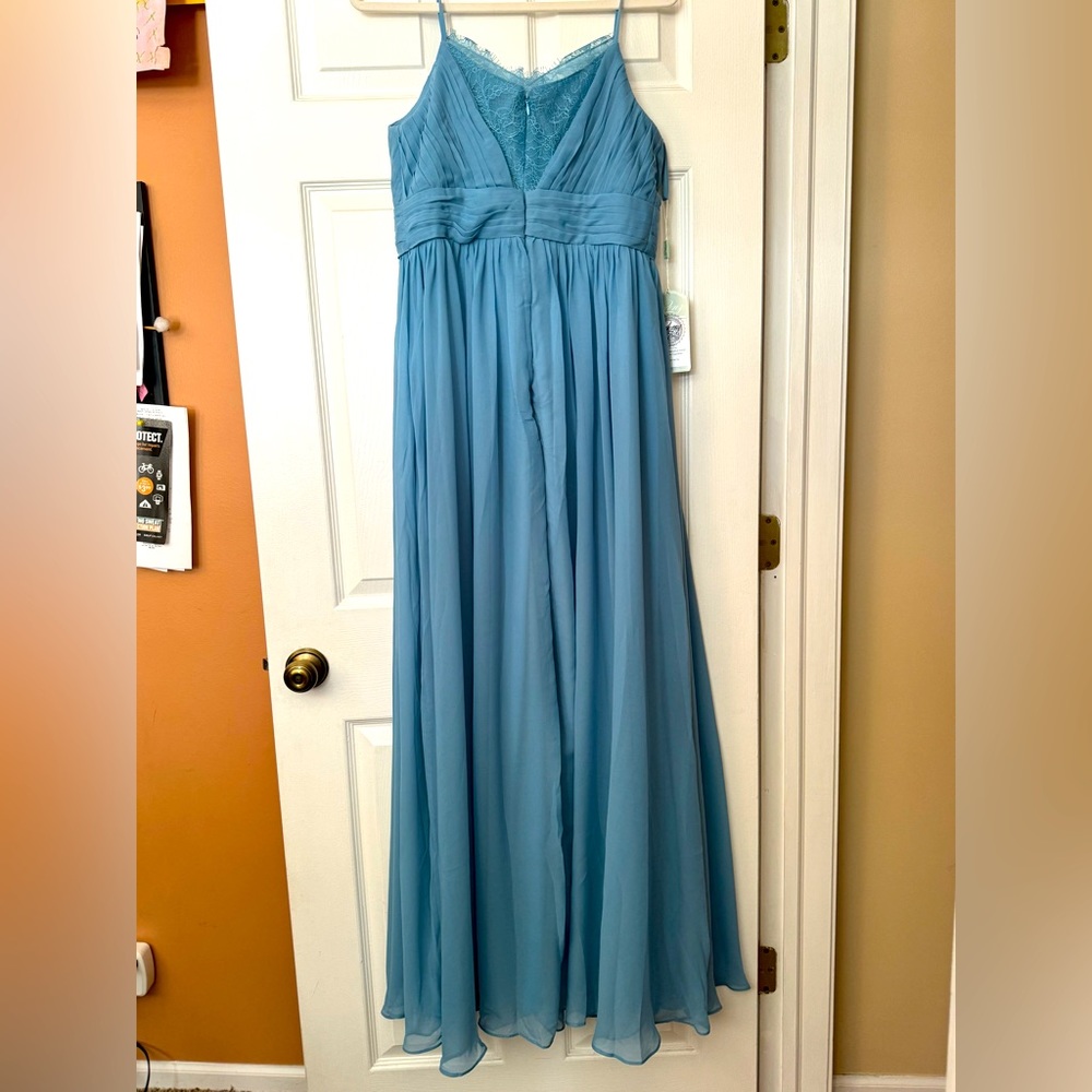 Long dusty blue dress size 12 brand new with tags